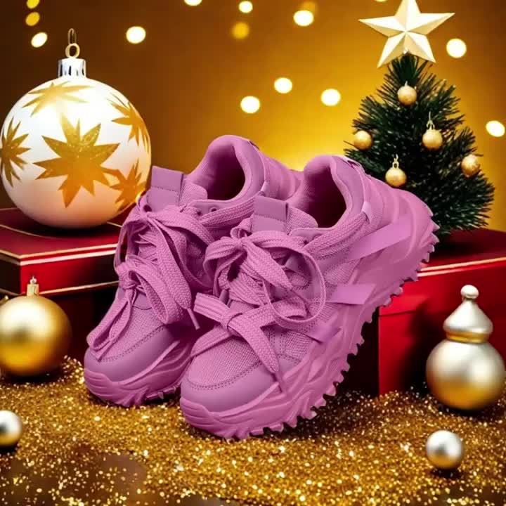 Women's Pink Chunky Sneakers - Breathable Mesh Dad Shoes, Comfortable EVA Cushioned Running & Skateboarding Shoes for All-Day Wear, Casual Fashion Outdoor Sports Footwear, Sporty Walking Shoes | Trendy Dad Shoes | EVA Cushion